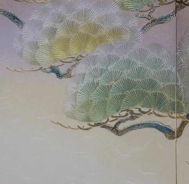 アウトレット品 屏風 屏風のみ 20号 三曲屏風 DK-520 本装松鷹