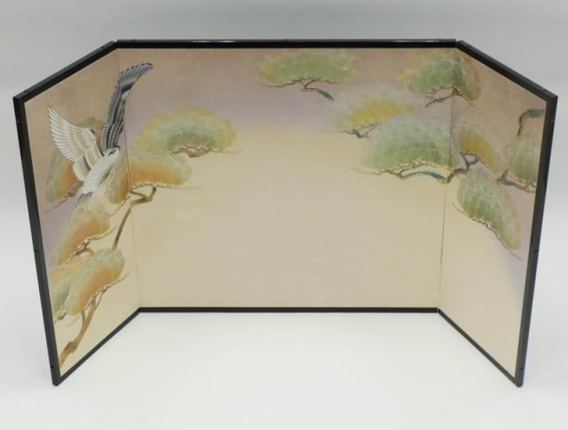 飾台と屏風 アウトレット品 屏風 屏風のみ 20号 三曲屏風 DK-520 本装松鷹