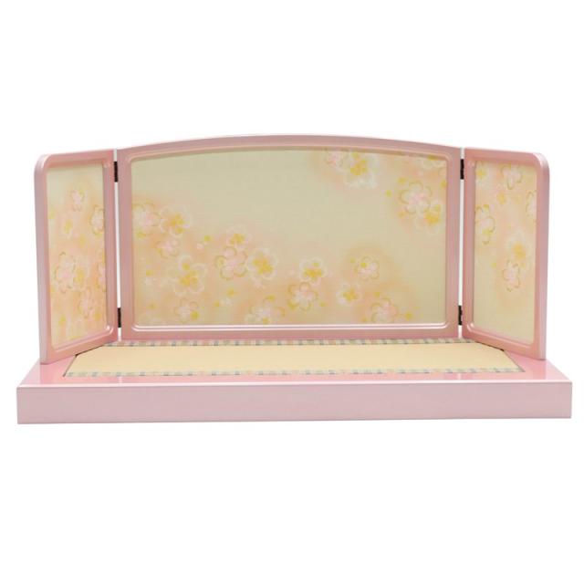 アウトレット品 雛人形 屏風台 台屏風セット メタピンク屏風付 YS-870