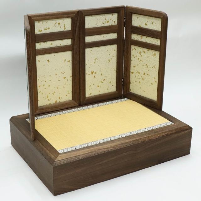 アウトレット品 五月人形 屏風台 台屏風セット 70cm 焼桐高床台 屏風