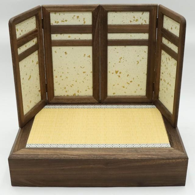 アウトレット品 五月人形 屏風台 台屏風セット 70cm 焼桐高床台 屏風