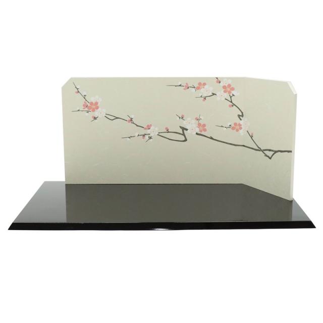 アウトレット品 屏風台 台屏風セット HU32-700Z 二曲変形梅屏風付 23a-ya-0597 アウトレット品 屏風台 台屏風セット HU32-700Z 二曲変形梅屏風付 23a-