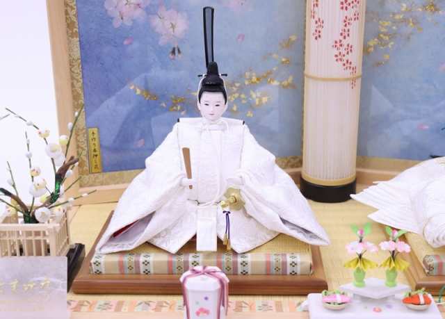 税込】 雛人形 親王平飾り 田村芙紗彦 熊倉基安頭 京十一番 純白 絹の
