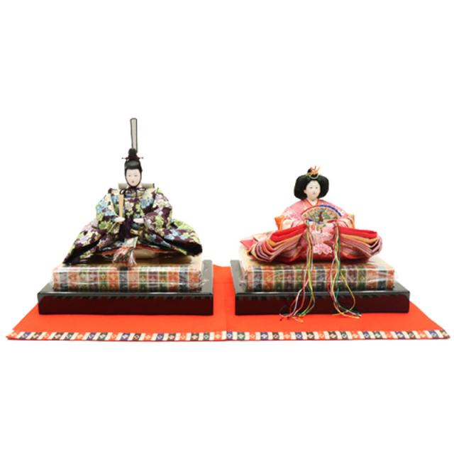 アウトレット品 雛人形 親王単品 人形のみ 三五親王 桜濃紫 赤毛せん