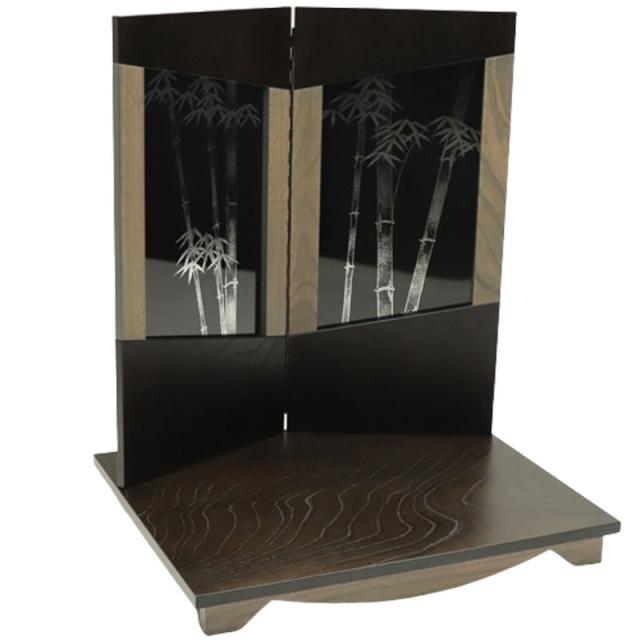 アウトレット品 屏風台 台屏風セット H46-60 竹箱型紫点灯可 23a-