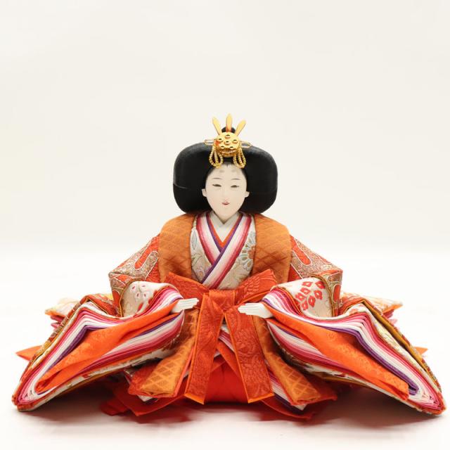 アウトレット品 雛人形 親王単品 人形のみ 九番親王 盛上金彩刺繍 赤毛せん・親王台付き 24a-ya-0120 アウトレット品 雛人形 人形単品 九番 親王 玉台付 2人 (25a-ya-0150