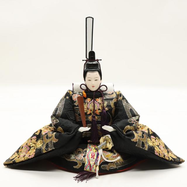 アウトレット品 雛人形 親王単品 人形のみ 九番親王 盛上金彩刺繍 赤毛せん・親王台付き 24a-ya-0120 アウトレット品 雛人形 人形単品 九番 親王 玉台付 2人 (25a-ya-0150