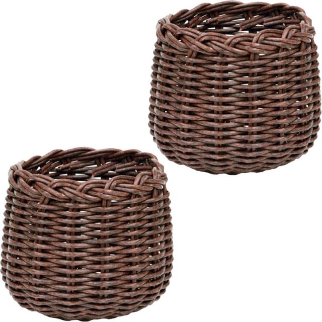 インテリア ポットカバー PPバスケット D4 ブラウン(2個入り)高さ16cm （P213-kn23014) （代引き不可） 4号用鉢カバー ディスプレイの通販は 4,626円