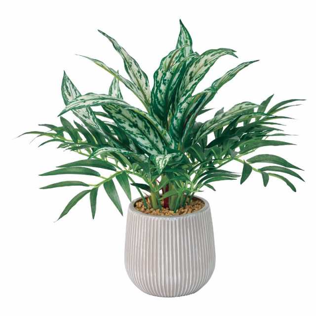 人工観葉植物 アグラオネミックス リーフポット 光触媒加工 高さ30cm （P191-zv8452) （代引き不可） インテリアグリーン フェイクグリーンの通販は