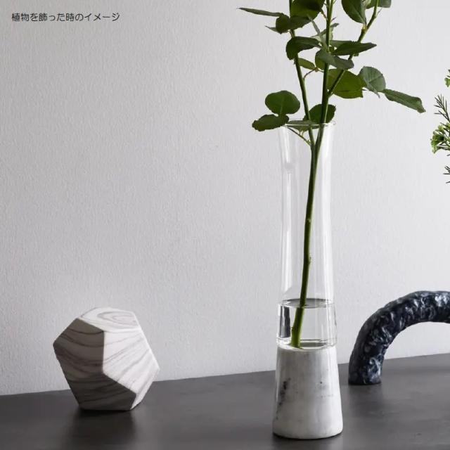 花瓶 フラワーベース Glass Flower+ digne ディーニュ white （1個入り） [777-156-010] [p9] ガラス （代引き不可） インテリア ディスプレイの通販は