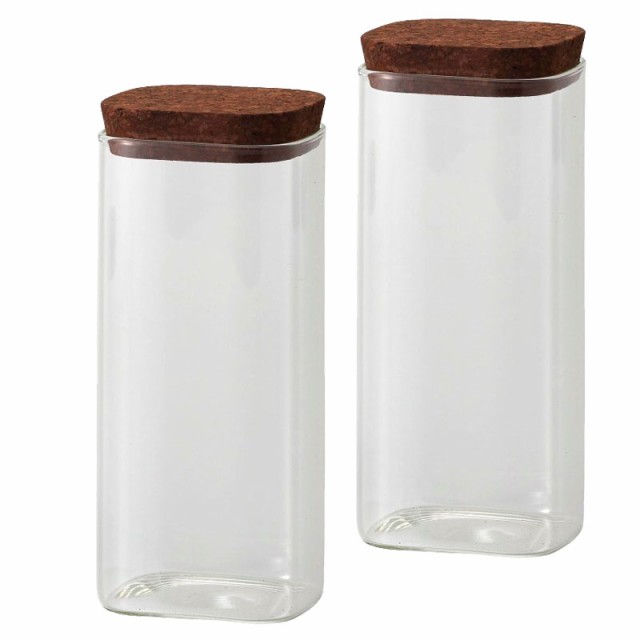 花瓶 フラワーベース Glass Gift Glass Square with Cork ガラススクエア ウィズ コルク brown （2個入り） [777-417-028] [p120] ガラス （代引き不可） インテリア ディスプレイの通販は