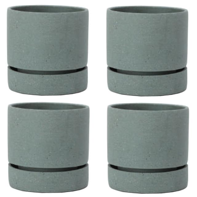 花・観葉植物用ポット エルミ 11 G polystone （4個入り） 18002 受皿付き （代引き不可） ミニポット プランター FARM （p95）の通販は 10,017円