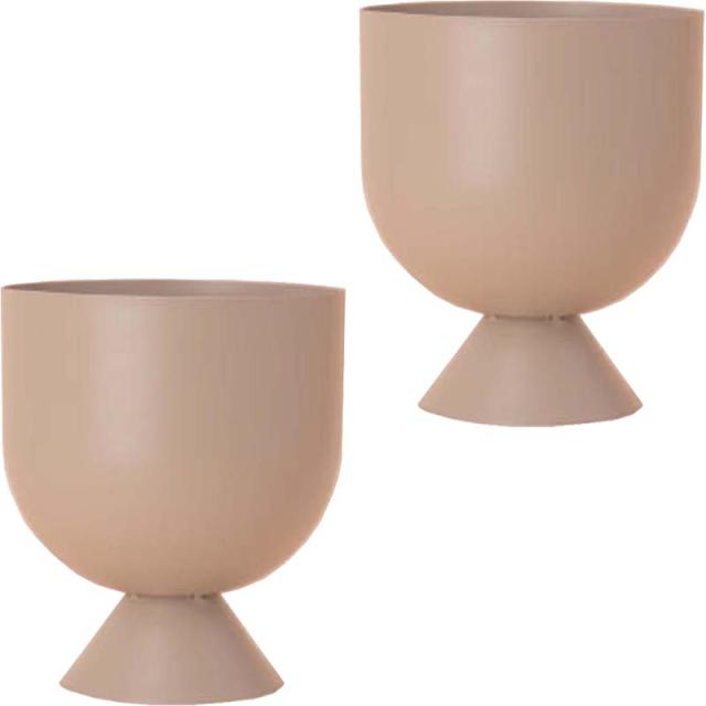 花・観葉植物用ポット ファリシア 19 H metal （2個入り） 23071 脚付き （代引き不可） 小型鉢カバー FARM （p151）の通販は