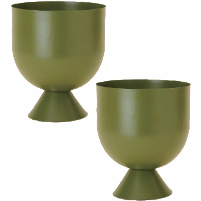 花・観葉植物用ポット ファリシア 19 G metal （2個入り） 23105 脚付き （代引き不可） 小型鉢カバー FARM （p151）の通販は