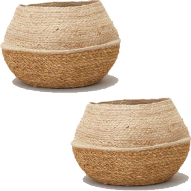 花・観葉植物用ポット ホグラ草 ローバスケット 23 natural （2個入り） 39040 バスケット （代引き不可） 中型鉢カバー FARM （p258）の通販は 8,818円