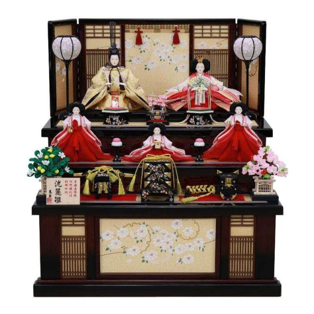 雛人形 恵翠 五人 収納三段飾り 洸麗雛 引出し式収納箱 幅75cm （4K16AA623） 5人 ひな人形の通販は