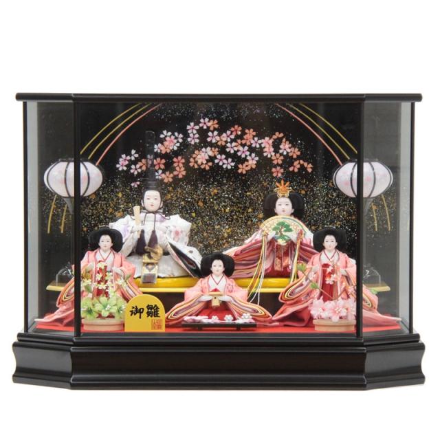 雛人形 五人ケース入り 御雛 小三五 S1158 幅56cm 黒ケース 5人 (24hina-ya-to0018) ひな人形 雛祭 96,800円