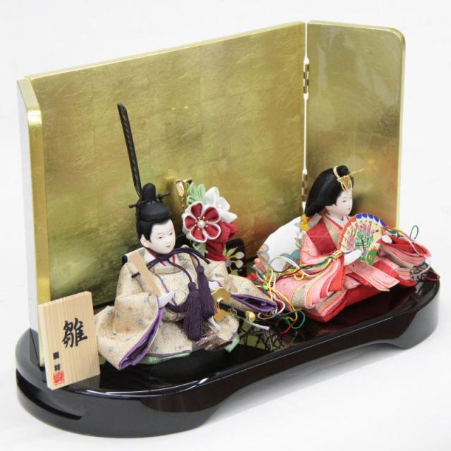雛人形 親王平飾り 楕円 NO.1 幅37cm 金屏風 2人 (24hina-ya-to0040) ひな人形 雛祭の通販は