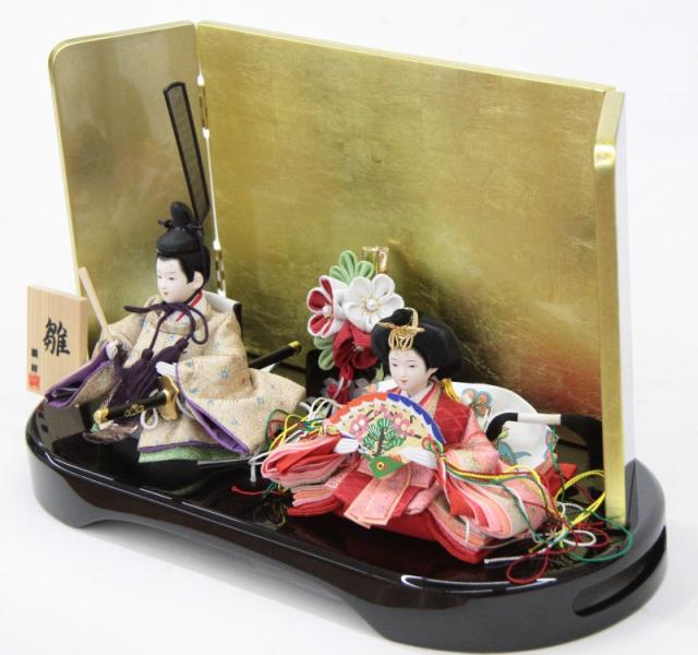 雛人形 親王平飾り 楕円 NO.1 幅37cm 金屏風 2人 (24hina-ya-to0040) ひな人形 雛祭の通販は