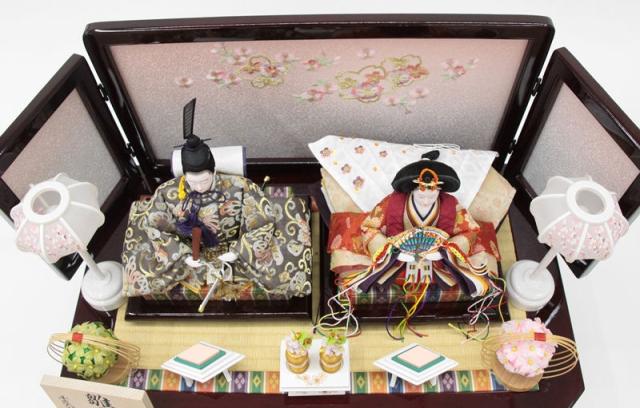 雛人形 雛人形 木目込み飾り 久月作 ほのか 真咲雛 黄緑 立ち雛 木目込み 親王飾り