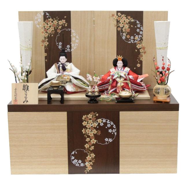 雛人形 親王収納飾り 雛ごよみ ITCグリーン 小三五 桜菊刺しゅう hn245 hs56 幅65cm 玄武収納 2人 (24hina-ya-to0056) ひな人形 雛祭の通販は 99,800円