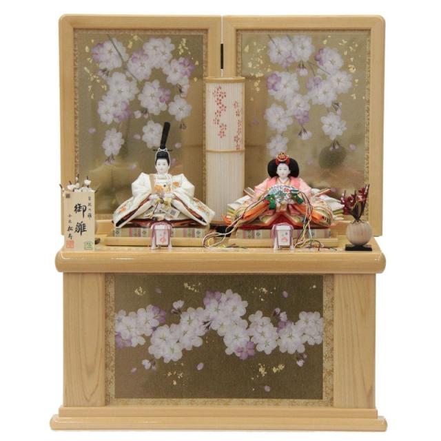 雛人形 親王収納飾り 小出松寿 総刺繍  京十二番 スワロフスキー入り hn28 hs270 幅55cm 押し花収納 さくら雅 2人 (24hina-ya-to0275) ひな人形 雛祭の通販は