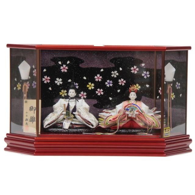 雛人形 親王ケース入り 小出松寿 京極 京十二番 手刺繍B hn275 hs378 幅57cm 六角メタリックレッドケース 2人 (24hina-ya-to0399) ひな人形 雛祭の通販は 124,000円