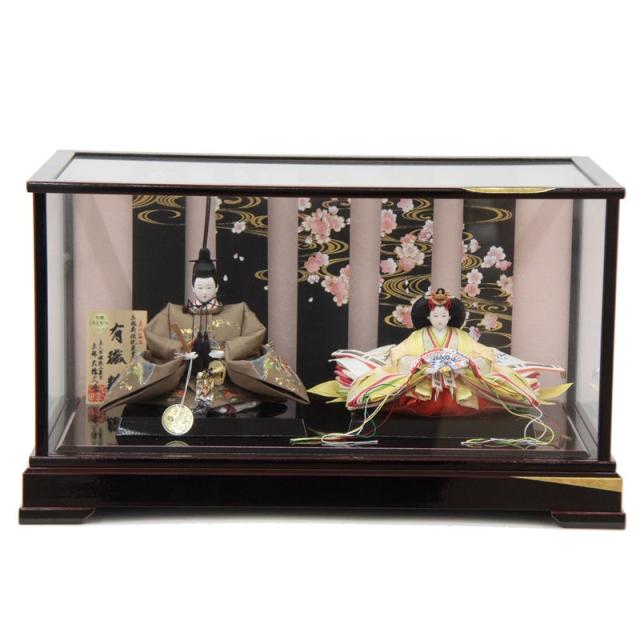雛人形 親王ケース入り 大橋弌峰 京雛 十番 鳳凰 茶 hn302 hs447 幅64cm 逸品ケース 2人 (24hina-ya-to0466) ひな人形 雛祭の通販は