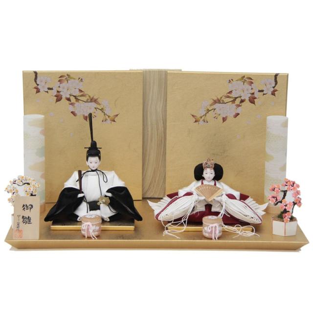 雛人形 親王平飾り 望月麗光 熊倉謹製頭 京十番 ホワイト＆ブラック、ホワイト&ローズ hn198 hs986 幅60cm C-132セット 2人 (24hina-ya-to1006) ひな人形 雛祭の通販は 110,500円