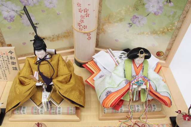 日本直営店 雛人形 親王平飾り 道翠 令和御雛 小三五 正絹黄櫨染 hn158