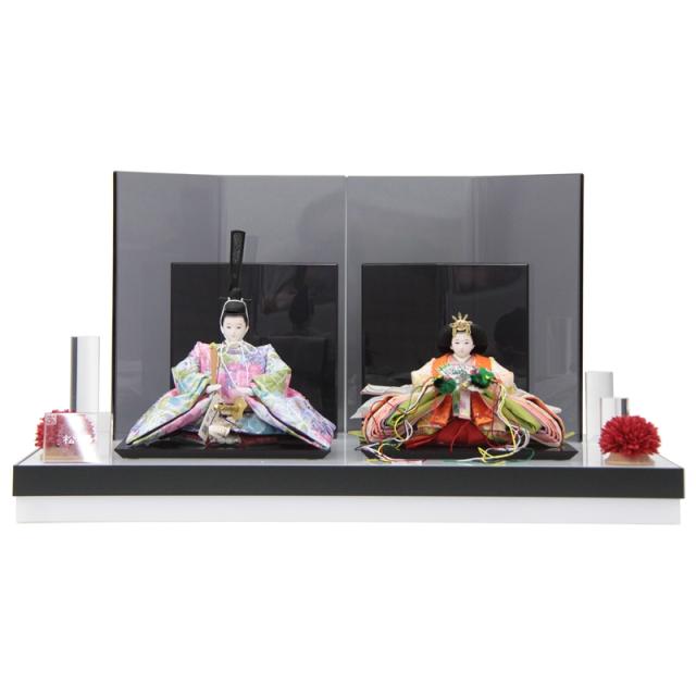 雛人形親王平飾り 小出松寿 熊倉基安 京十一番 スワロフスキー light blue hn235 hs1544 24hina-ya-to1580 押し花屏風 雛人形 親王平飾り 小出松寿 熊倉謹製頭 京十一番