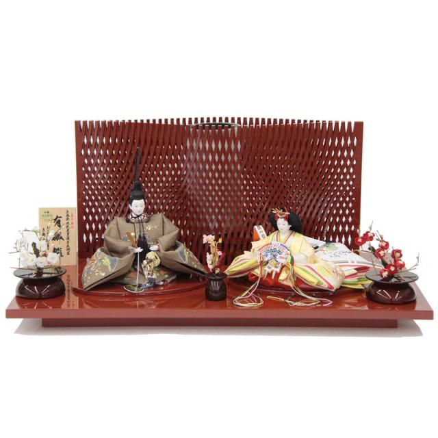 雛人形 親王平飾り 大橋弌峰 京雛 十番 鳳凰 茶  hn302 hs1205 幅70cm H-86 (24hina-ya-to1221) ひな人形 雛祭の通販は 177,500円