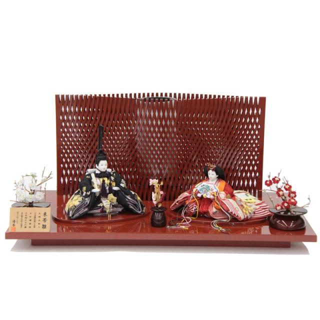 雛人形 親王平飾り 優香 束帯雛 京十二番 金駒梅 hn7 hs1205 幅70cm H-86 (24hina-ya-to1245) ひな人形 雛祭の通販は