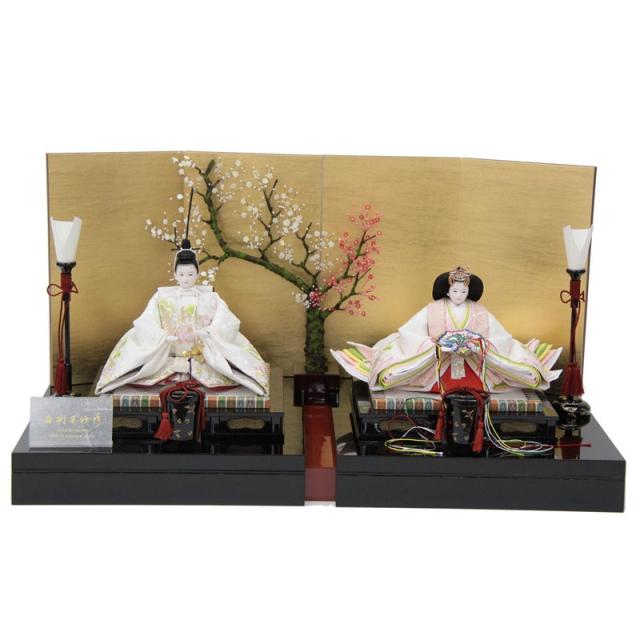 雛人形 親王平飾り 田村芙紗彦 熊倉謹製頭 京十一番 遠山に牡丹と小桜 hn346 hs1345 幅70cm 彩美箔セット 中 中 (24hina-ya-to1353) ひな人形 雛祭の通販は