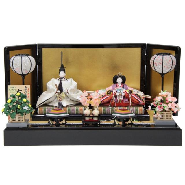 雛人形 親王平飾り 大橋弌峰 京雛 十番 雲立涌 弌峰頭 hn112 hs1424 幅69cm 金屏風 (24hina-ya-to1444) ひな人形 雛祭の通販は