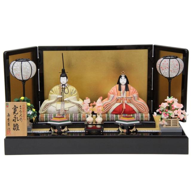 雛人形 親王平飾り 真多呂 古今人形 寛永雛 伝統的工芸品 hn250 hs1424 幅69cm 金屏風 (24hina-ya-to1450) ひな人形 雛祭の通販は 124,500円