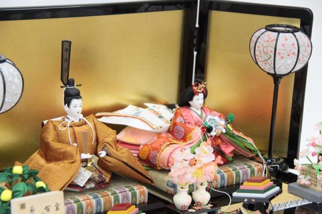 雛人形 親王平飾り 小出松寿 平安 京十一番 黄櫨染 hn47 hs1424 幅