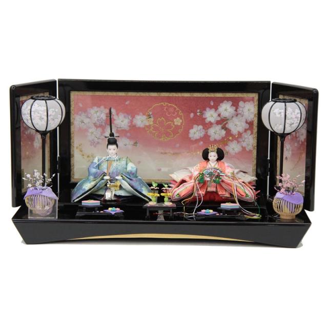 雛人形 親王平飾り 小出松寿 熊倉謹製頭 京十一番 東山 スワロフスキー blue hn272 hs1544 幅70cm 押し花屏風 桜の気持ち (24hina-ya-to1583) ひな人形 雛祭の通販は