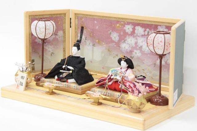 雛人形 親王平飾り 望月麗光 京十番 正絹雪鶴 hn77 hs1624 幅