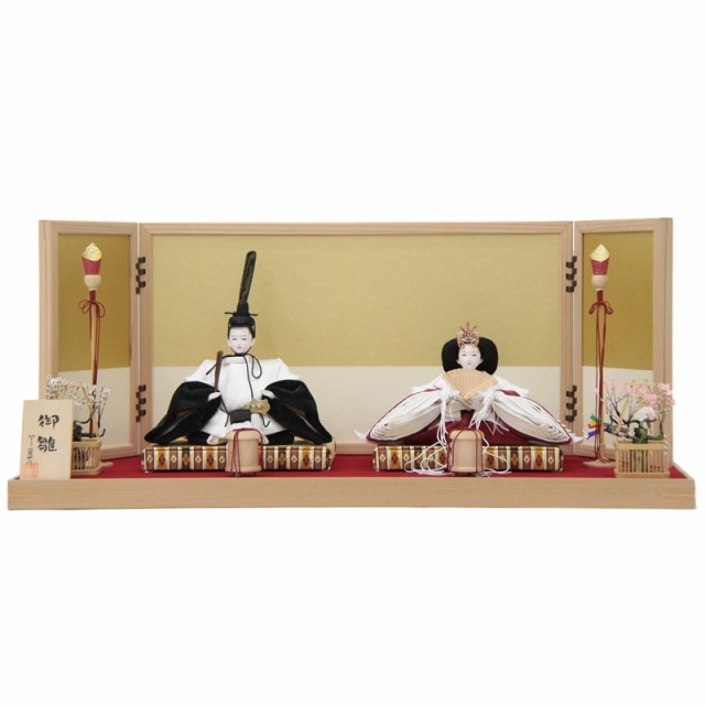 雛人形 親王平飾り 望月麗光 熊倉謹製頭 京十番 ホワイト＆ブラック、ホワイト&ローズ hn198 hs1664 幅70cm 神楽鈴 (24hina-ya-to1669) ひな人形 雛祭