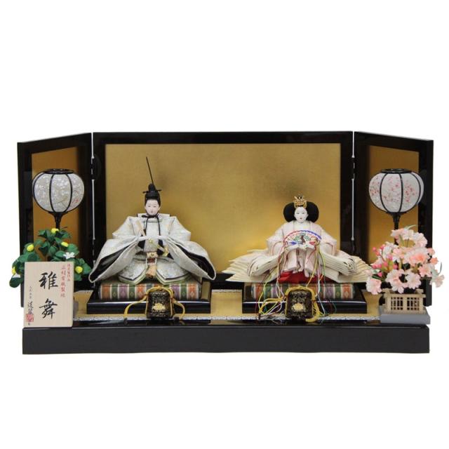 雛人形 親王平飾り 道翠 雅舞 舞三五親王 正絹袋帯 B314 hn378 hs1855 幅75cm 金屏風 (24hina-ya-to1881) ひな人形 雛祭の通販は