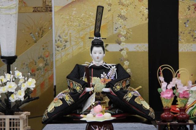 雛人形親王収納飾り 小出松寿 金彩京刺繍 十番 霞に桐文様