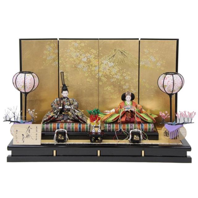 雛人形 親王平飾り 清水久遊 熊倉謹製頭 三五親王 帯地 14-14 hn305 hs1911 幅80cm 富士桜 (24hina-ya-to1927) ひな人形 雛祭の通販は