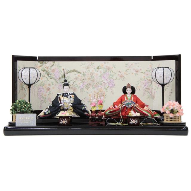 雛人形 親王平飾り 田村芙紗彦 熊倉謹製頭 京十番 雲霞に松竹梅と鶴 hn409 hs2093 幅84cm 宝永 藤桜 (24hina-ya-to2098) ひな人形 雛祭の通販は