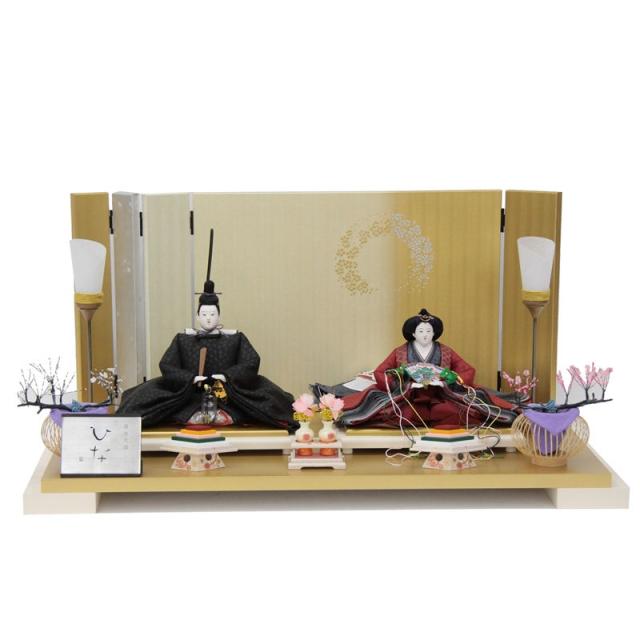 雛人形 親王平飾り 清水久遊 ひな 十番親王 印伝 1-1 hn161 hs2100 幅85cm 和音 (24hina-ya-to2102) ひな人形 雛祭の通販は