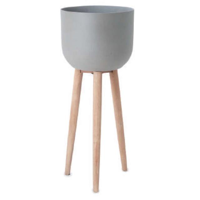 花・観葉植物用ポット ホルスト ウッドレッグポット HI L 97/A+A トープ（1個入り）hw-l01t97e [KTp61] 脚付き （代引き不可）ホテル・オフィスビル・店舗 インテリア ディスプレイの通販は