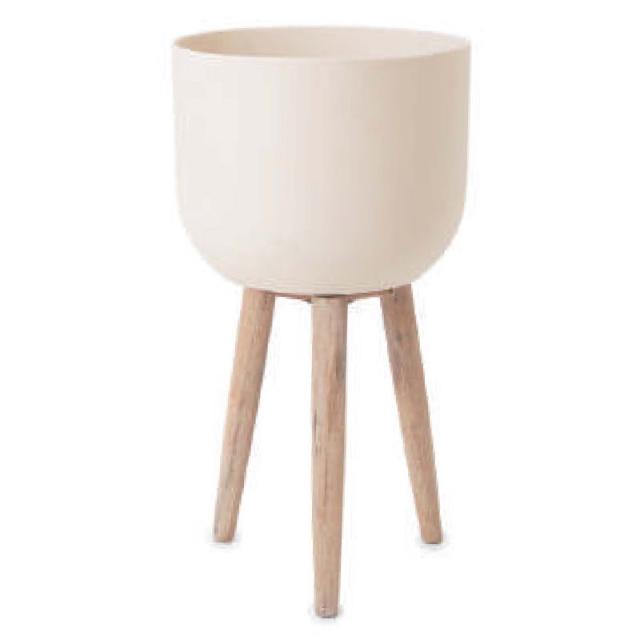 花・観葉植物用ポット ホルスト ウッドレッグポット MID M 73/A+A ベージュ（1個入り）hw-l02b73e [KTp61] 脚付き （代引き不可）ホテル・オフィスビル・店舗 インテリア ディスプレイの通販は 27,306円