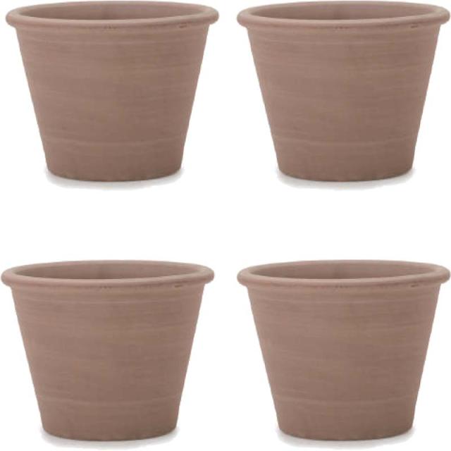 花・観葉植物用ポット イタリアンテラコッタ ヴァッソ モカ M 8号（4個入り）it-mm15235 [KTp271] 小型ポット （代引き不可）ホテル・オフィスビル・店舗 エクステリア インテリアの通販は 8,611円