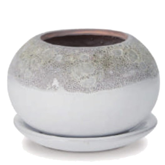 花・観葉植物用ポット ハレー ボウル M 6号 ホワイト（4個入り）hl-002w14p [KTp423] ミニポット 受皿付 （代引き不可）ホテル・オフィスの通販は