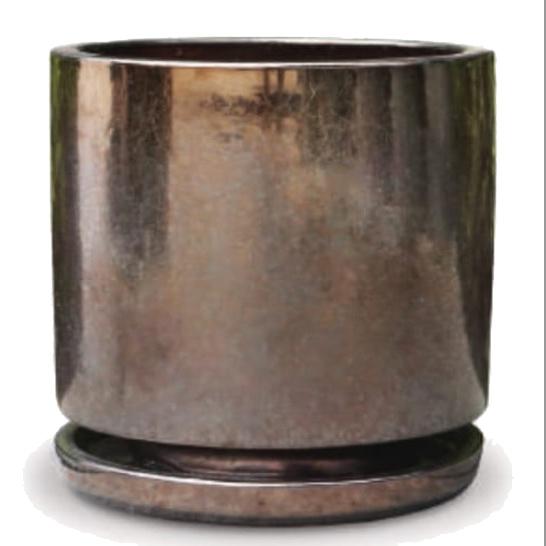 花・観葉植物用ポット ビトロ エンデカ L 13号/A ゴールド釉（1個入り）vt-r11d13p [KTp315] 中型ポット 受皿付 （代引き不可）ホテル・オフィスビル・店舗 エクステリア インテリアの通販は